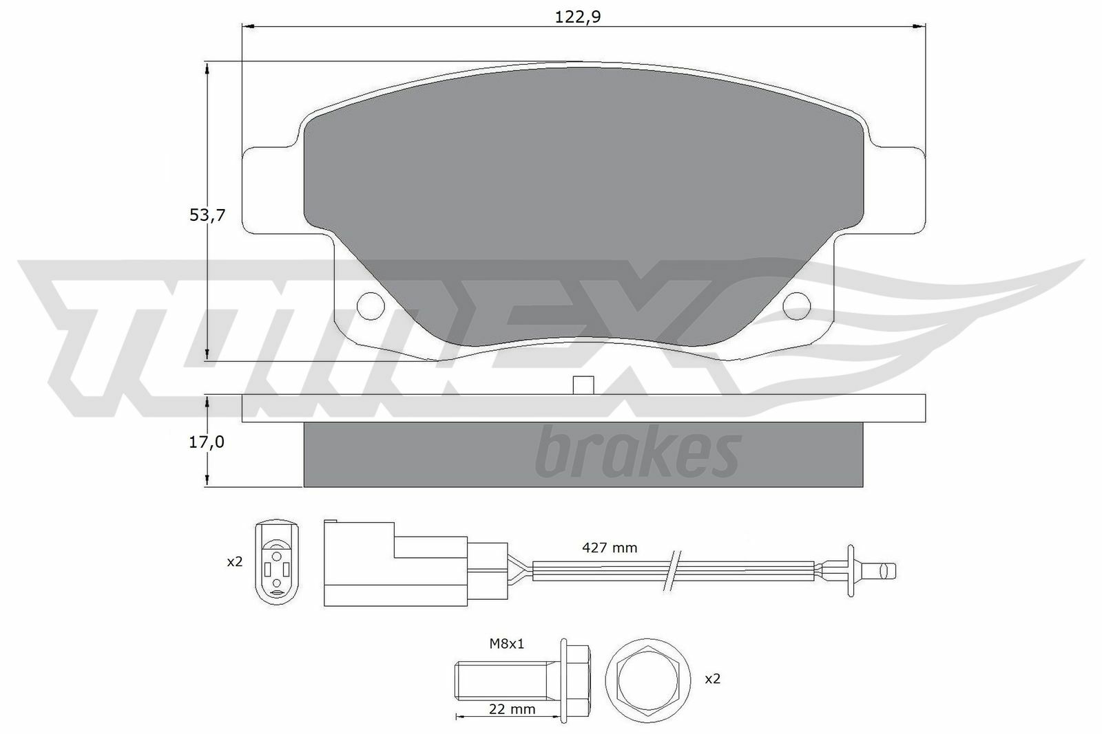 Sada brzdových platničiek kotúčovej brzdy TOMEX Brakes